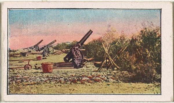 Card No. 241, The Famous Battery of 270 in Position, from the World War I Scenes series (T121) issued by Sweet Caporal Cigarettes — American Tobacco Company|Underwood & Underwood