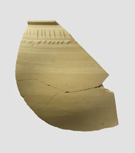 Bowl rim sherd with incised decoration