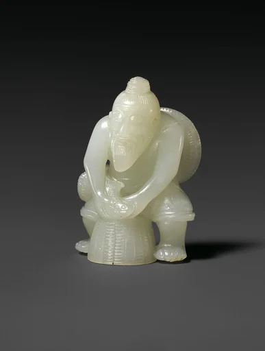 清中期 玉漁翁|Figure of a fisherman