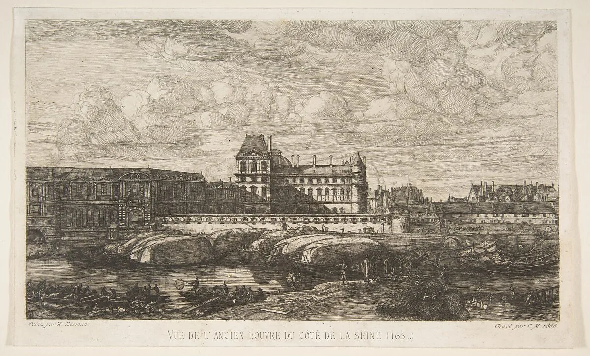 The Old Louvre, Paris, after Zeeman — Charles Meryon|Reinier Nooms, called Zeeman