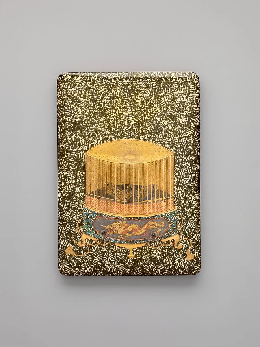 鳥かご蒔絵硯箱|Writing Box with Birdcage — Unknown