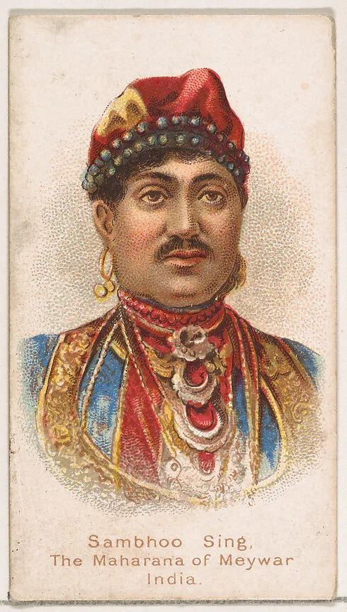 Sambhoo Sing, The Maharana of Meywar, India, from the Savage and Semi-Barbarous Chiefs and Rulers series (N189) issued by Wm. S. Kimball & Co. — William S. Kimball & Company