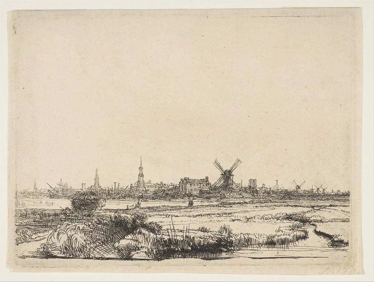 View of Amsterdam from the Northwest — Rembrandt (Rembrandt van Rijn)