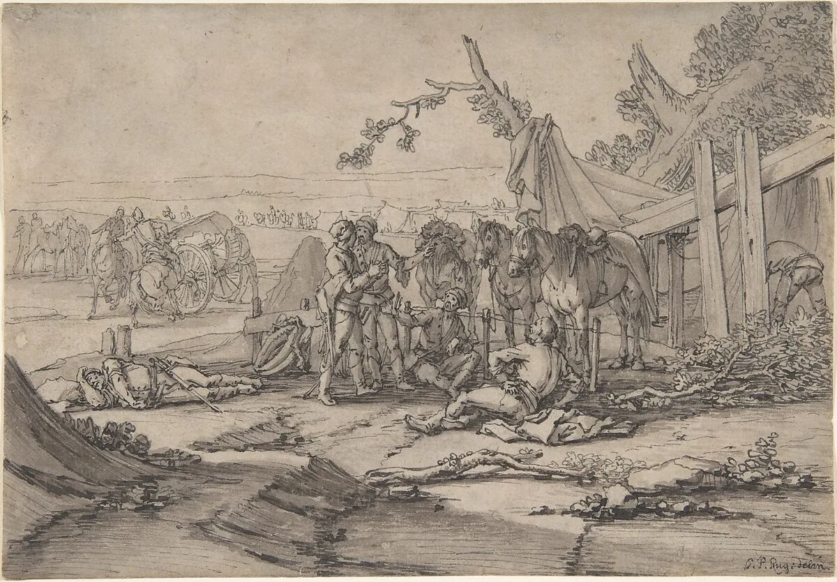Cavalry Men at Rest — Georg Philipp Rugendas
