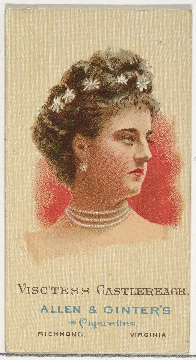 Viscountess Castlereagh, from World's Beauties, Series 2 (N27) for Allen & Ginter Cigarettes — Lindner, Eddy & Claus|Allen & Ginter