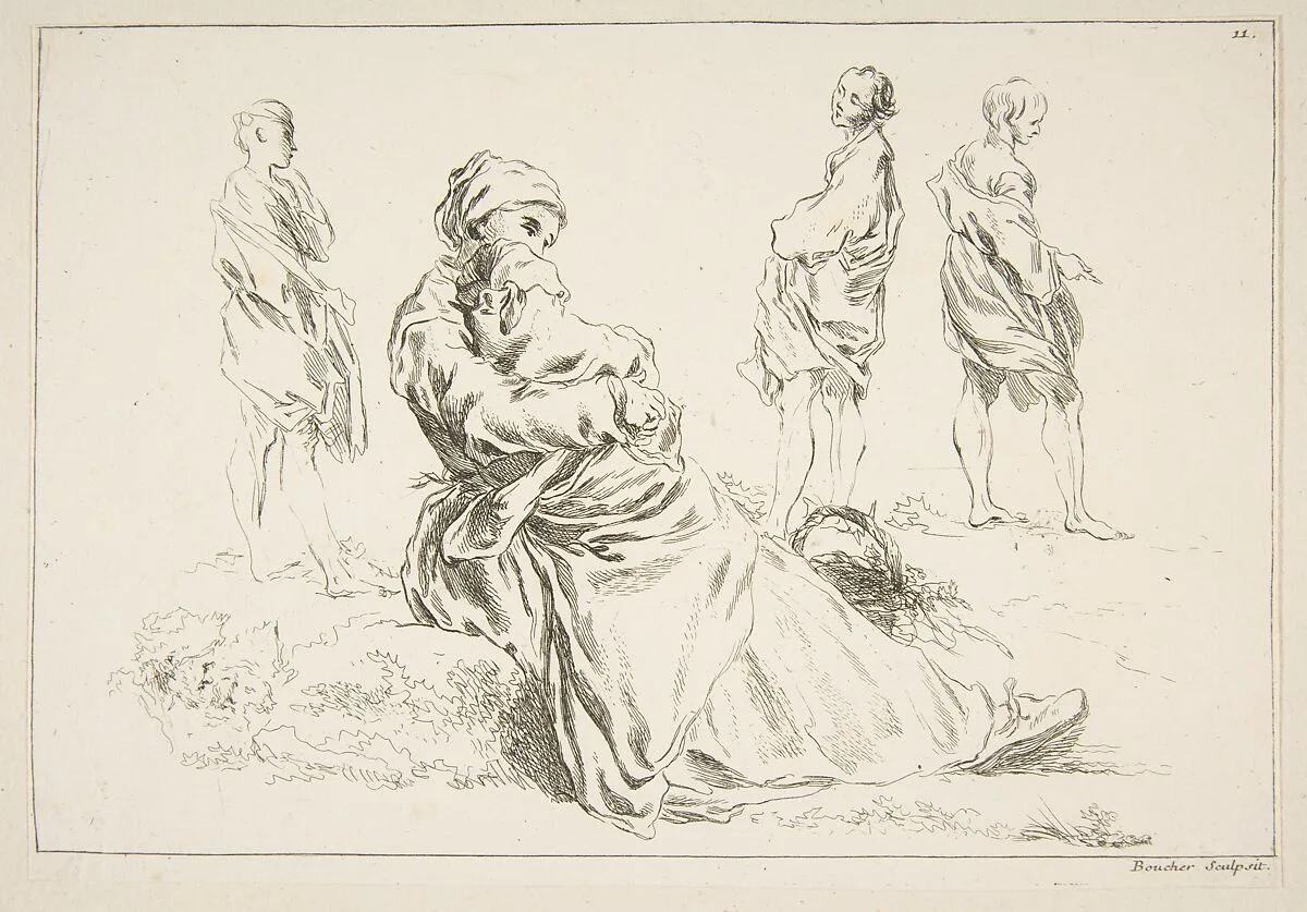 Sheet of Sketches — François Boucher|Abraham Bloemaert