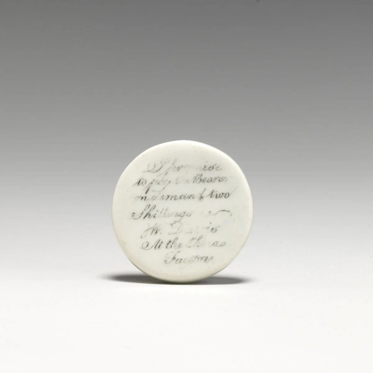 Token money — Worcester factory