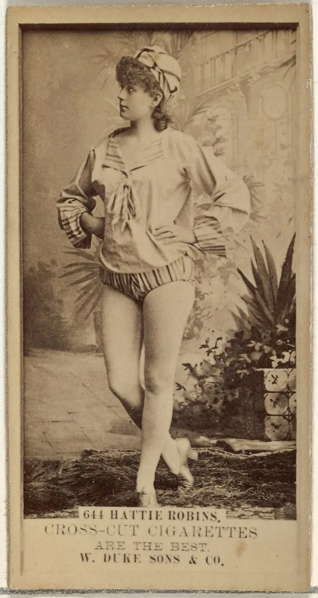 Card Number 644, Hattie Robins, from the Actors and Actresses series (N145-3) issued by Duke Sons & Co. to promote Cross Cut Cigarettes — W. Duke, Sons & Co.