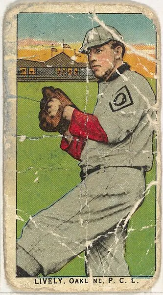 Lively, Oakland, Pacific Coast League, from the "Obak Baseball Players" set (T212), issued by the American Tobacco Company to promote Obak Mouthpiece Cigarettes — American Tobacco Company