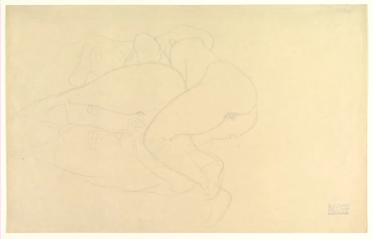 Two Women Friends Reclining — Gustav Klimt