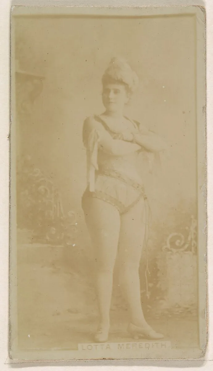 Lotta Meredith, from the Actresses series (N245) issued by Kinney Brothers to promote Sweet Caporal Cigarettes — Kinney Brothers Tobacco Company