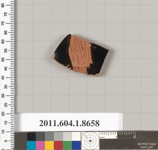 Terracotta rim fragment of a stemless? kylix (drinking cup)
