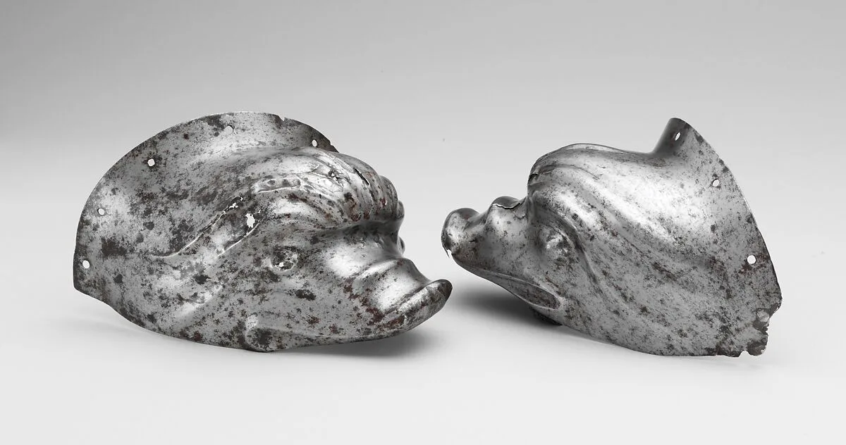 Pair of Ear Guards from a Shaffron (Horse's Head Defense) — Unknown