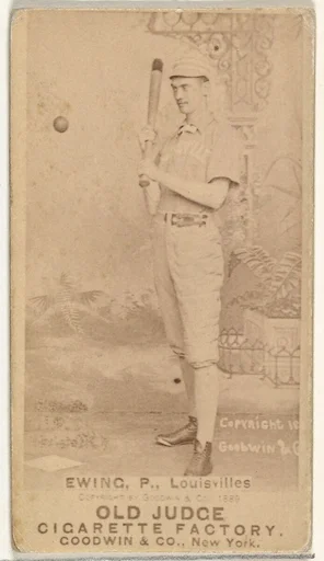 John Ewing, Pitcher, Louisville Colonels, from the Old Judge series (N172) for Old Judge Cigarettes