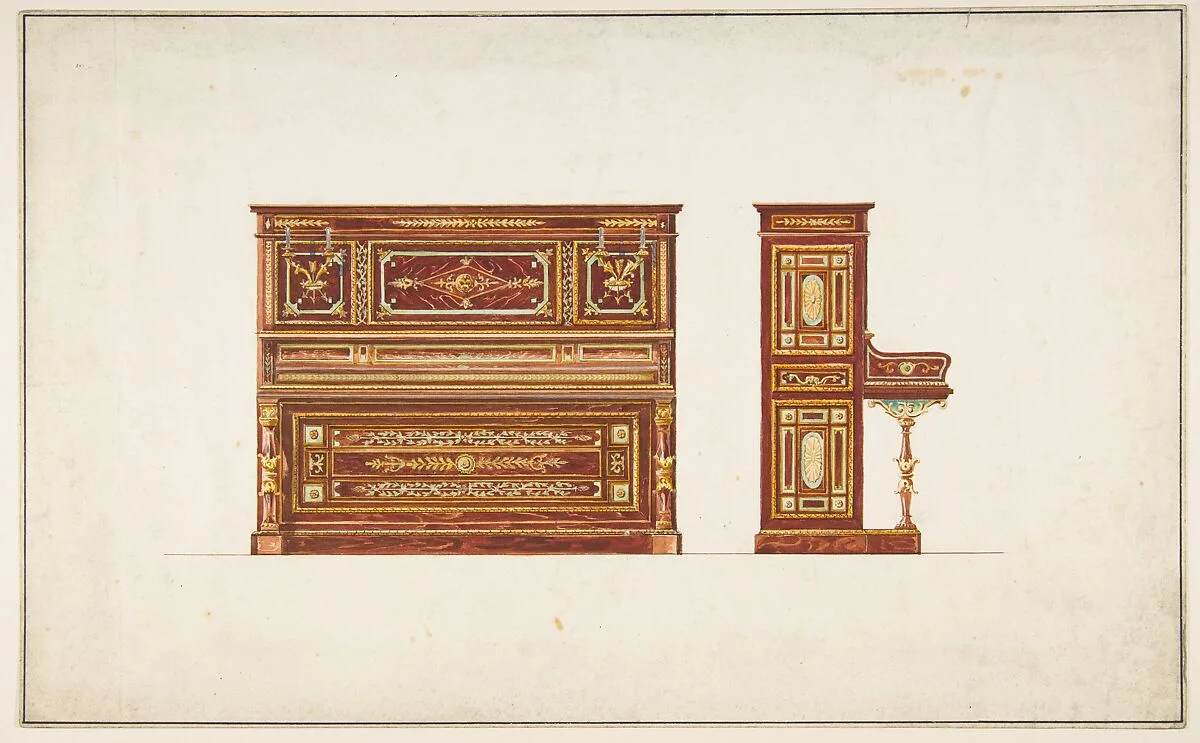 Design for a Piano — Anonymous, French, 19th century