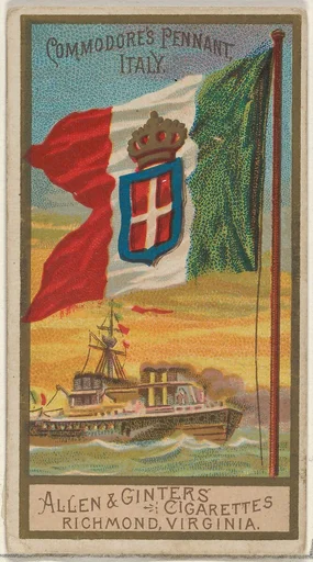 Commodore's Pennant, Italy, from the Naval Flags series (N17) for Allen & Ginter Cigarettes Brands