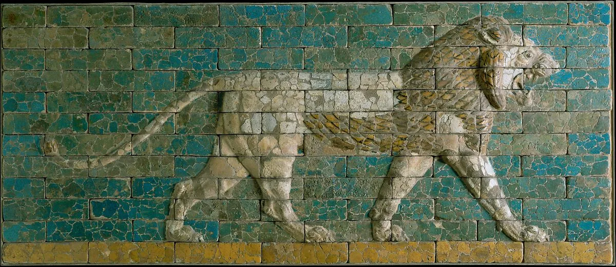 Panel with striding lion — Unknown