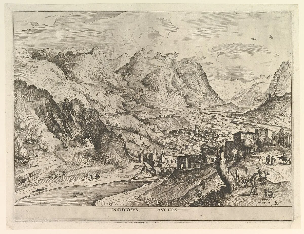 The Crafty Bird-Catcher (Insidiosus auceps) from The Large Landscapes — Pieter Bruegel the Elder|Johannes van Doetecum I|Lucas van Doetecum|Hieronymus Cock