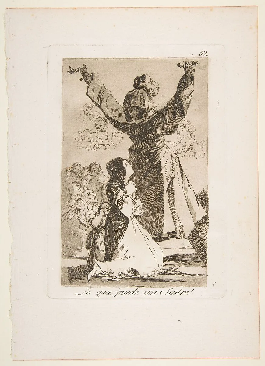 Plate 52 from "Los Caprichos": What a tailor can do! (Lo que puede un Sastre!) — Goya (Francisco de Goya y Lucientes)