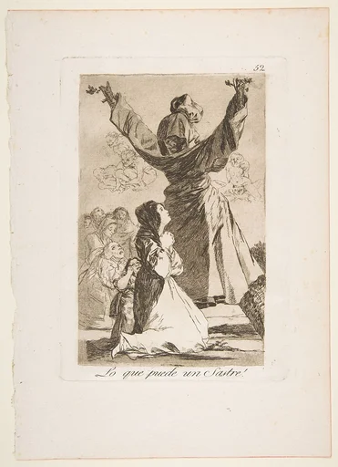 Plate 52 from "Los Caprichos": What a tailor can do! (Lo que puede un Sastre!)