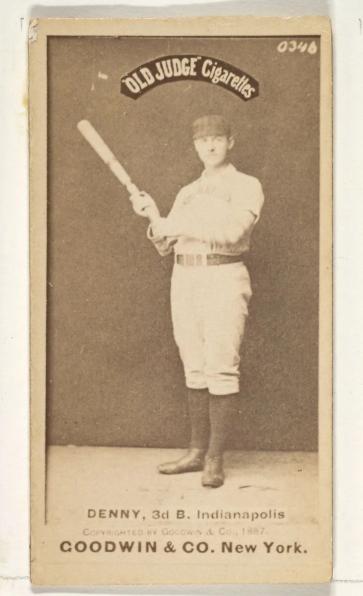 Jerry Denny, 3rd Base, Indianapolis, from the Old Judge series (N172) for Old Judge Cigarettes — Goodwin & Company