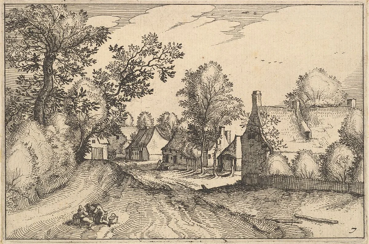 A Village Road, plate 7 from "Regiunculae et Villae Aliquot Ducatus Brabantiae" — Claes Jansz. Visscher|Claes Jansz. Visscher|The Master of the Small Landscapes