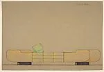 Elevation of a Daybed on Black Bases — Guglielmo Ulrich
