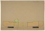 Elevation of a Daybed on Black Bases
