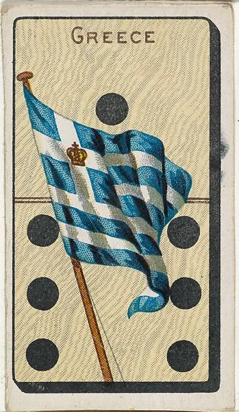 Greece, from the National Flag on Domino series (T177) issued by Kinney Brothers to promote Sweet Caporal Cigarettes — Kinney Brothers Tobacco Company