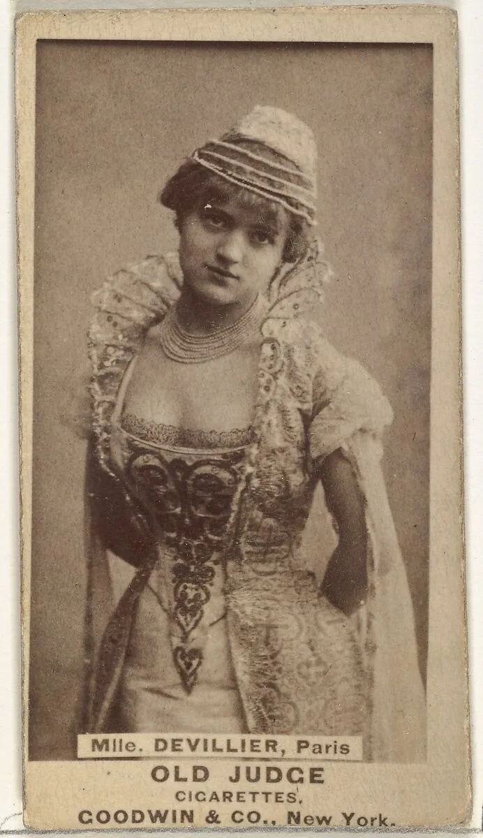 Mlle. Devillier, Paris, from the Actors and Actresses series (N171) for Old Judge Cigarettes — Goodwin & Company
