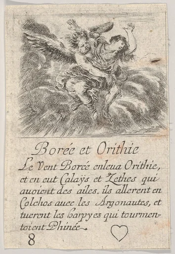 Boreas and Orithyia, from 'Game of Mythology' (Jeu de la Mythologie)