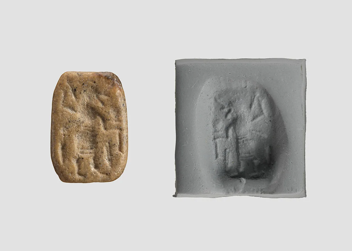 Stamp seal (octagonal pyramid) with demon — Unknown