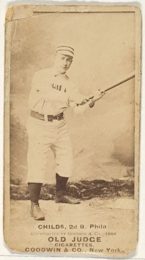 Clarence Algernon "Cupid" Childs, 2nd Base, Philadelphia, from the Old Judge series (N172) for Old Judge Cigarettes
