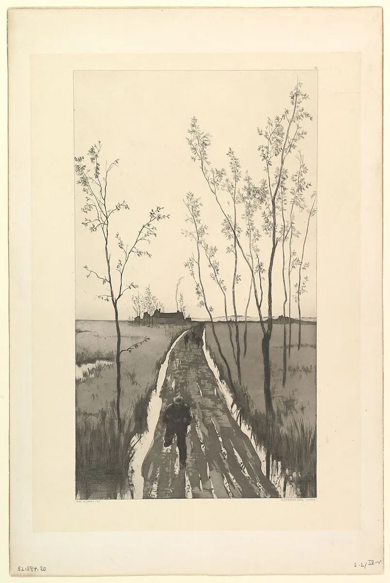 Verfolgung, from the series Radierte Skizzen — Max Klinger
