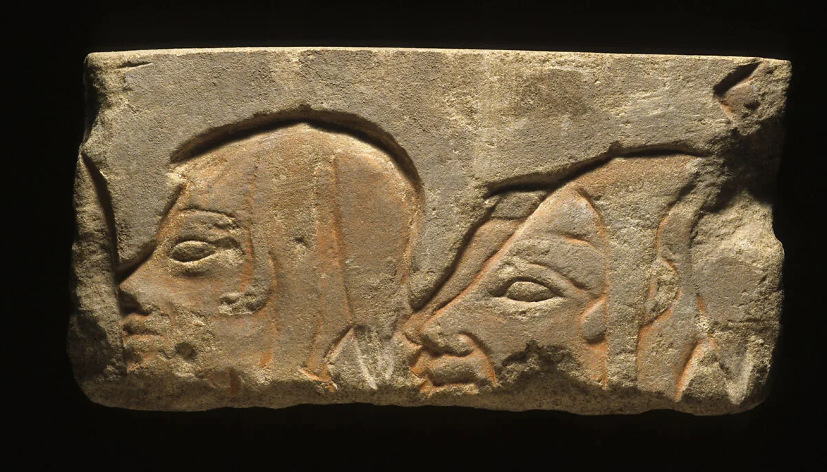 Relief block with the heads of three Libyans — Unknown