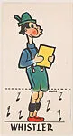 Whistler, bakery insert card from the Pinocchio Circus Performers series (D64) — Walt Disney Productions