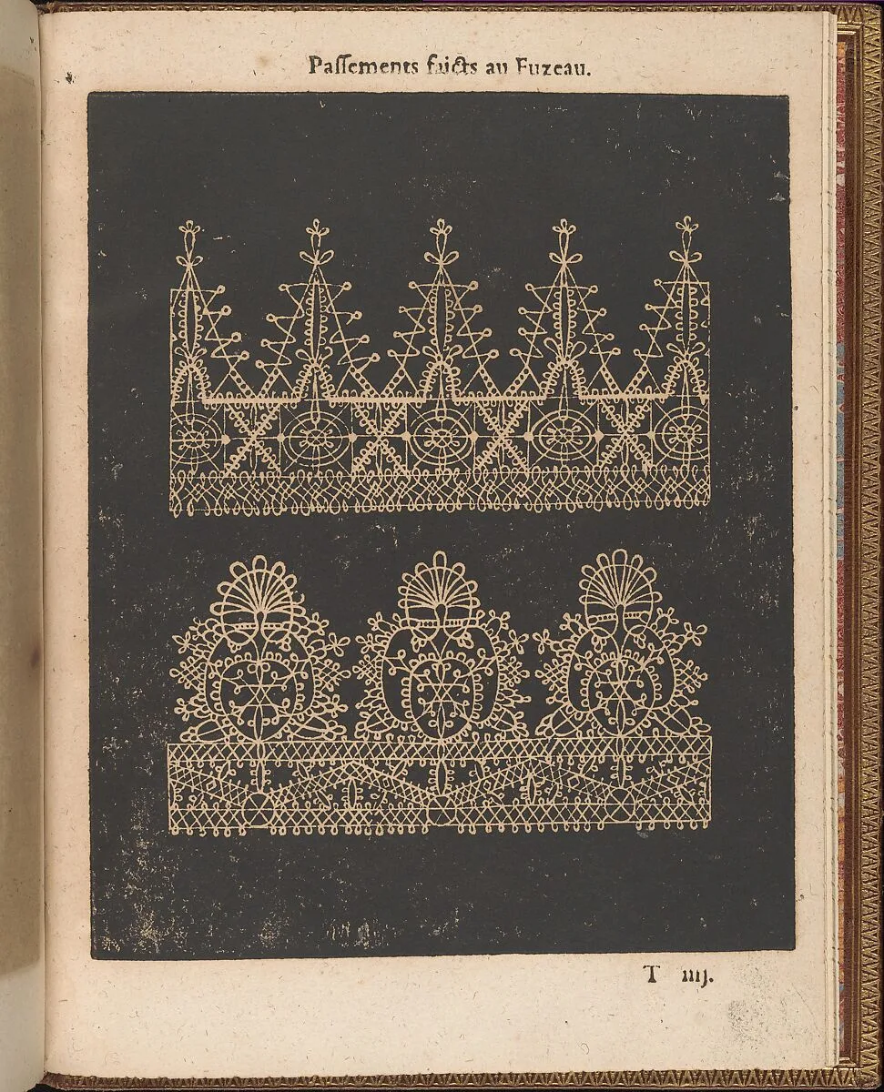 La Pratique de l'Aiguille, page 75 (recto) — Matthias Mignerak|Pierre Firens|Marie de Medici|Jean Le Clerc