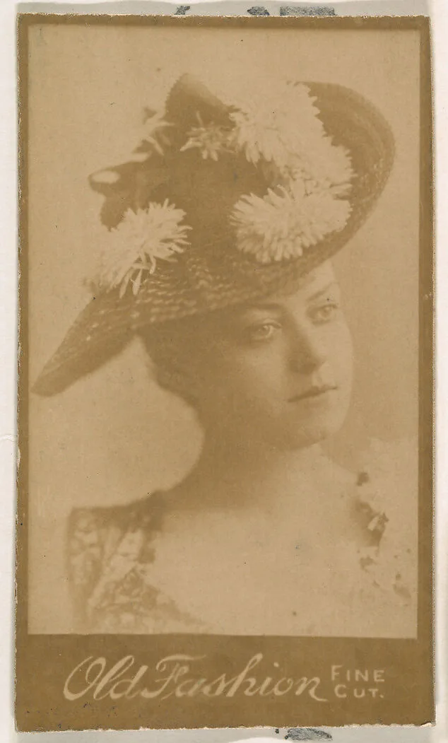 Actress wearing floral hat, from the Actresses series (N664) promoting Old Fashion Fine Cut Tobacco — Unknown