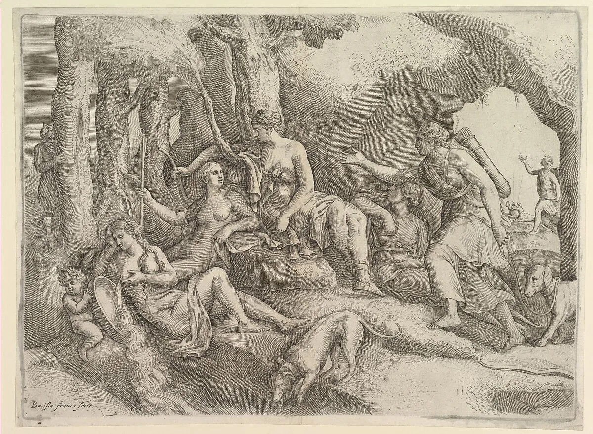 Diana resting with her nymphs — Battista Franco