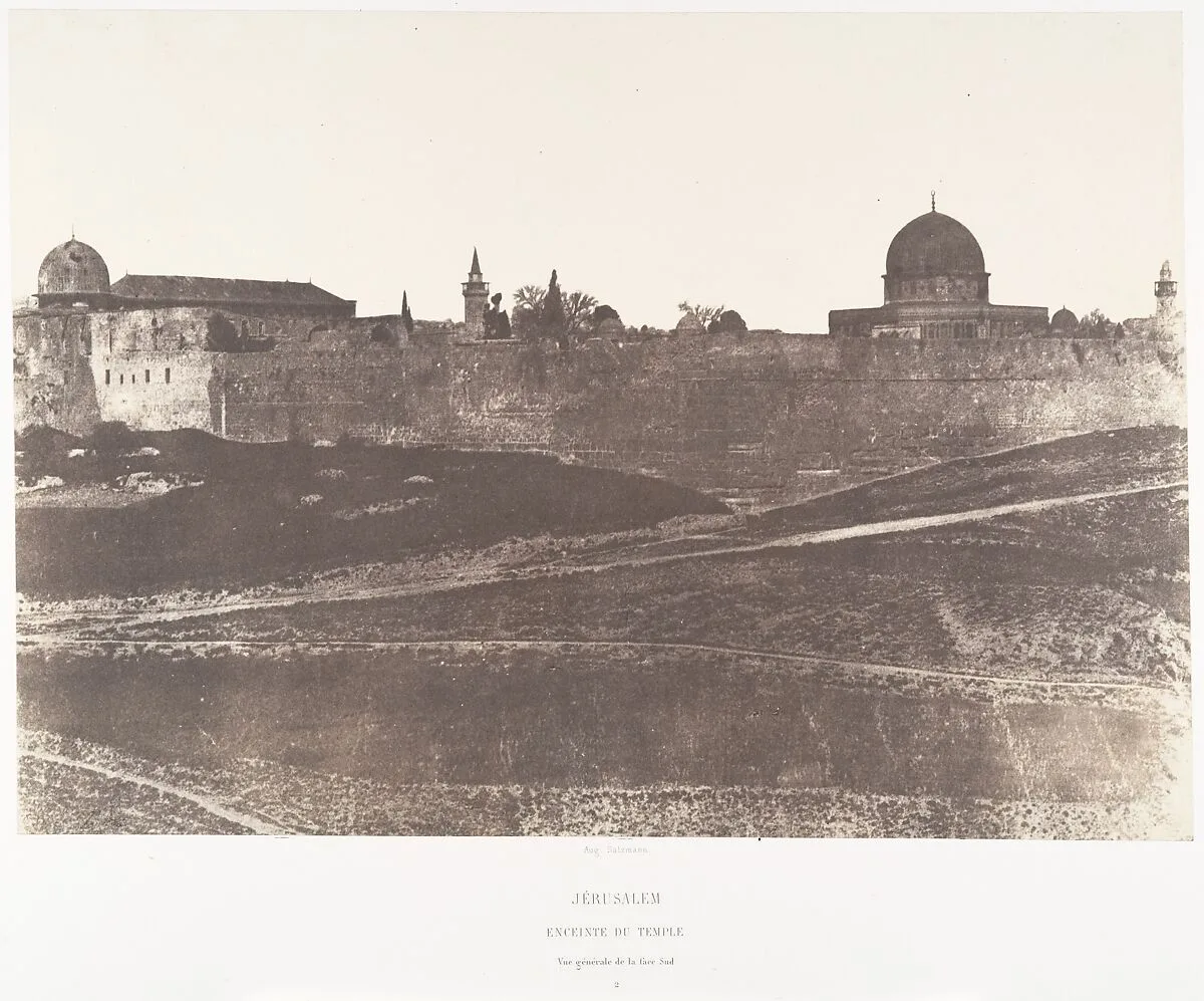 Jérusalem, Enceinte du Temple, Vue générale de la face Sud 2 — Imprimerie photographique de Blanquart-Évrard, à Lille|Auguste Salzmann