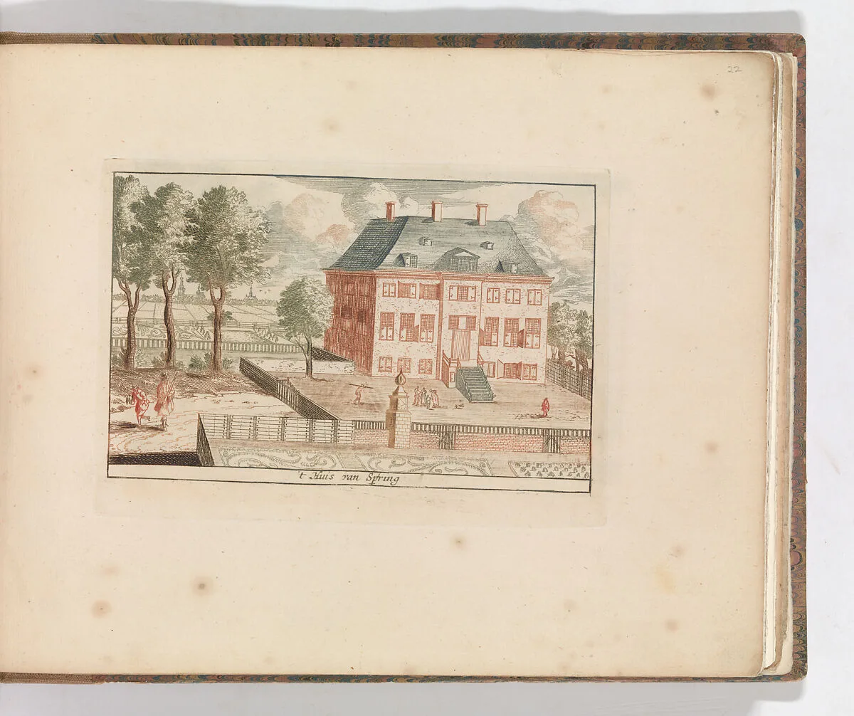 ' 't Huis van Spiring', in: Tooneel Der Voornaamste Nederlands Huizen, En Lust Hoven, Naar T Leven Afgebeeld — Carel Allard