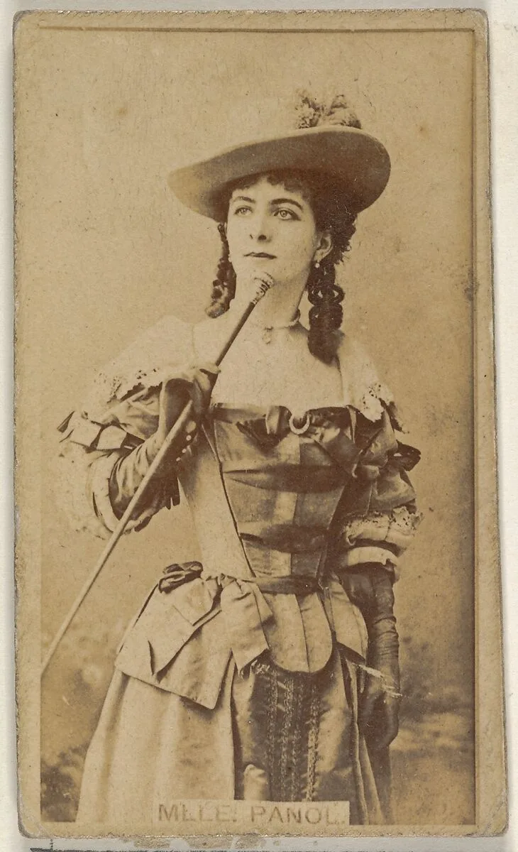 Mlle. Panol, from the Actors and Actresses series (N45, Type 8) for Virginia Brights Cigarettes — Allen & Ginter