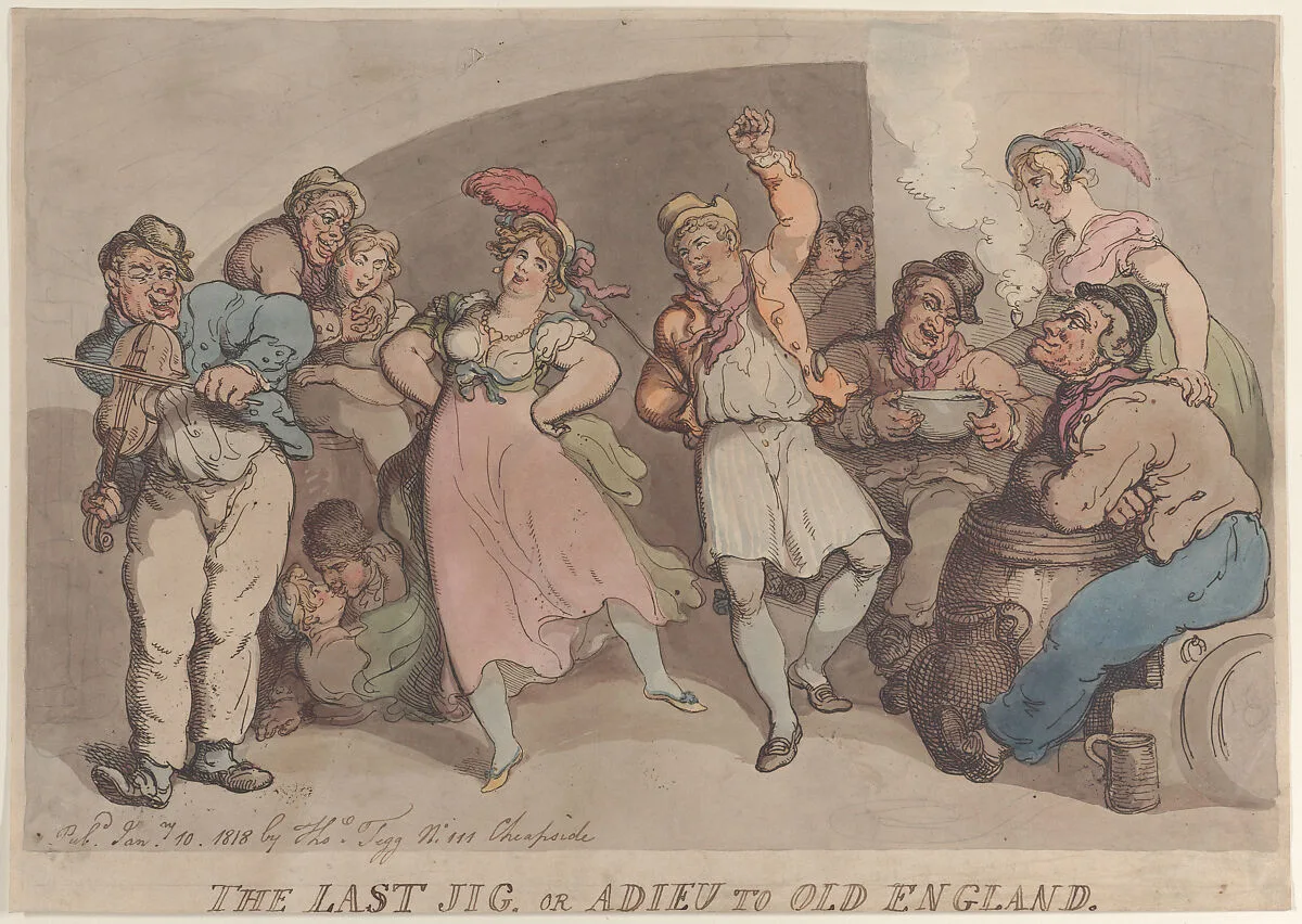 The Last Jig or Adieu to Old England — Thomas Rowlandson|Thomas Tegg