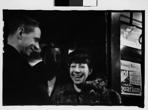 [Five 35mm Film Frames: Subway Passengers, New York City: Three Women Beneath "Lex Ave Local" Sign, Two Women Beneath "City Hall" Sign, Two Women Beneath "Pelham Bay Park" Sign, Two Women in Conversation Beneath "Pelham Bay Park" Sign, Two Women in Conversation Beneath "Lex Ave Local" Sign]