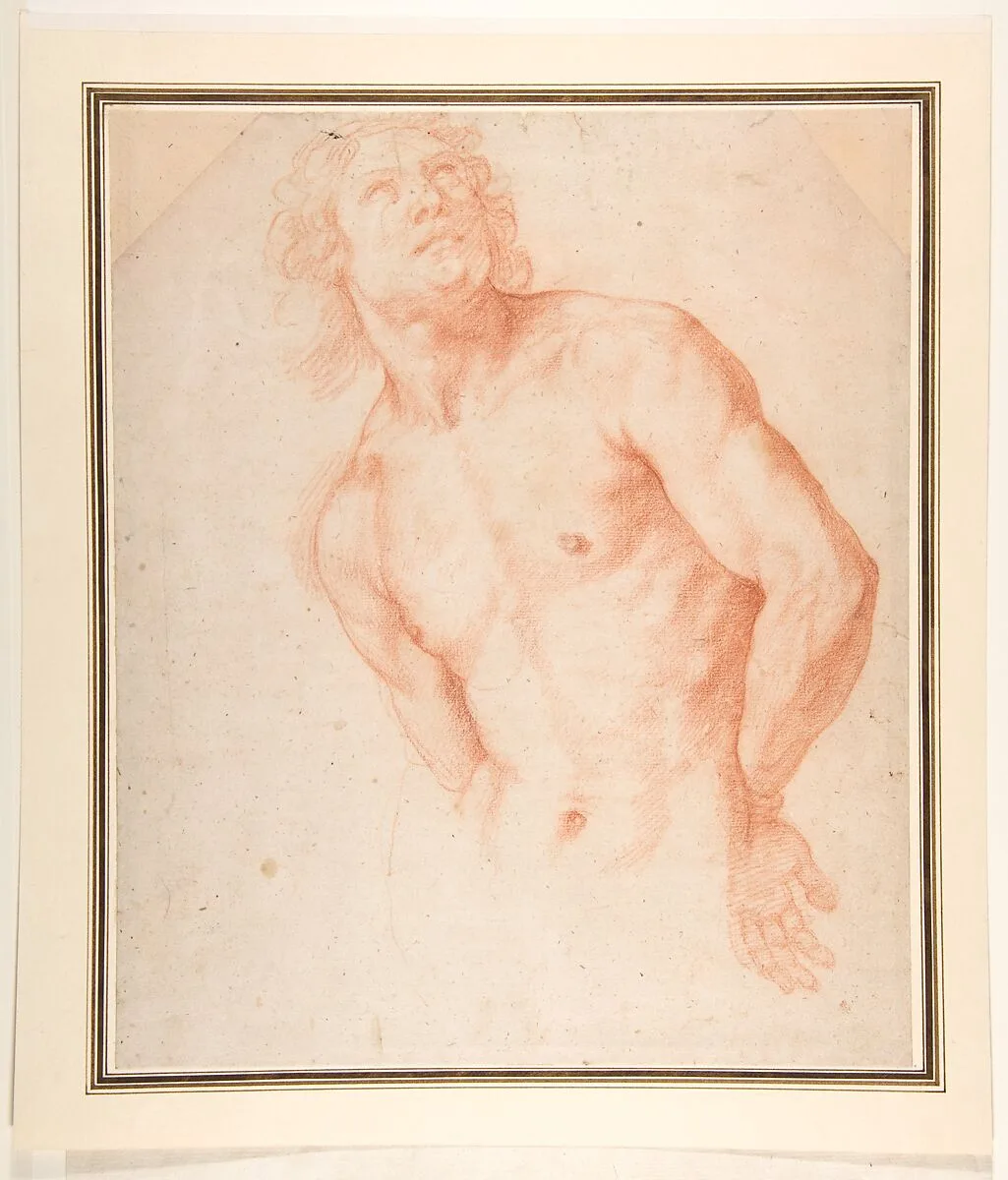 Half-Figure of a Male Nude with Arms behind Back — Ottavio Vannini