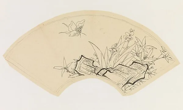 現代 謝稚柳 臨陳洪綬竹石蛺蝶圖 鏡片|Butterfly, Bamboo, Flowers, and Rock, after Chen Hongshou — Xie Zhiliu