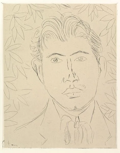 Head of a Man; Floral Background — Henri Matisse