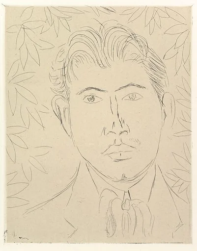 Head of a Man; Floral Background