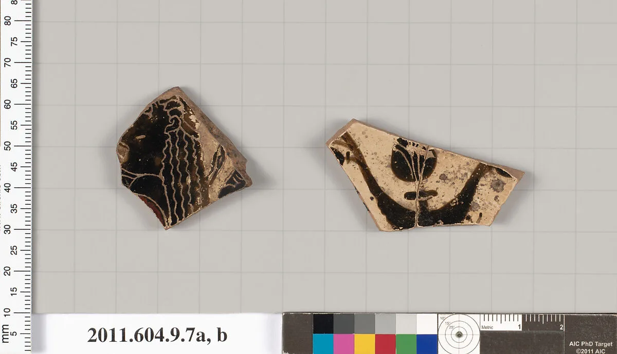Terracotta fragment of a kylix (drinking cup) — Naukratis Painter