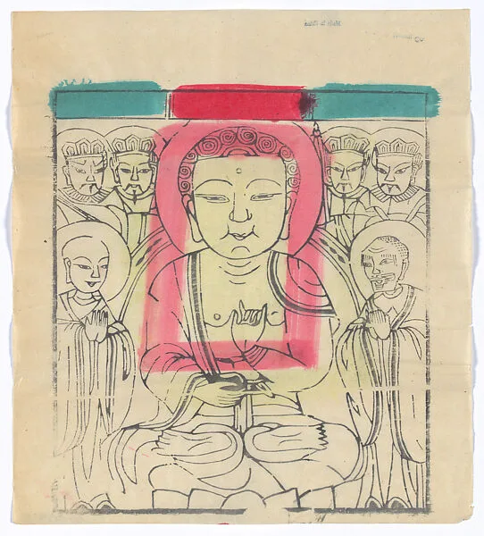 現代 佚名 佛像 木刻紙馬 北京|Paper Talisman with Buddha Image — Unidentified